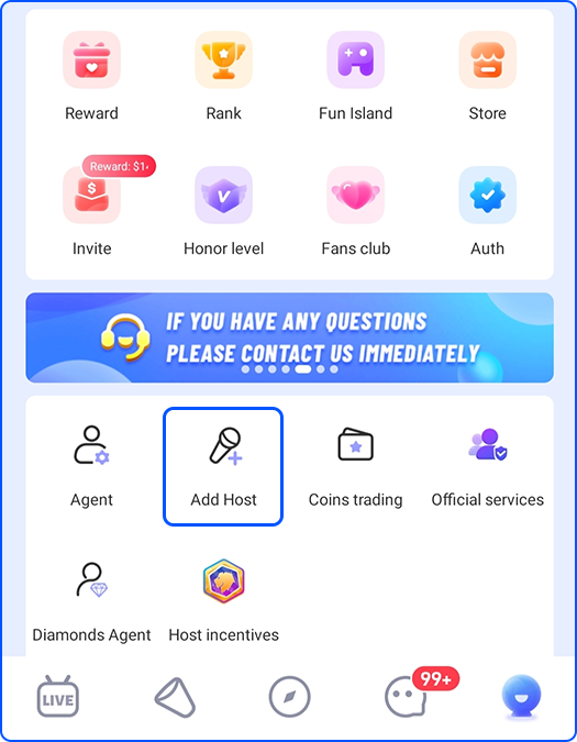 Add host in poppo agency