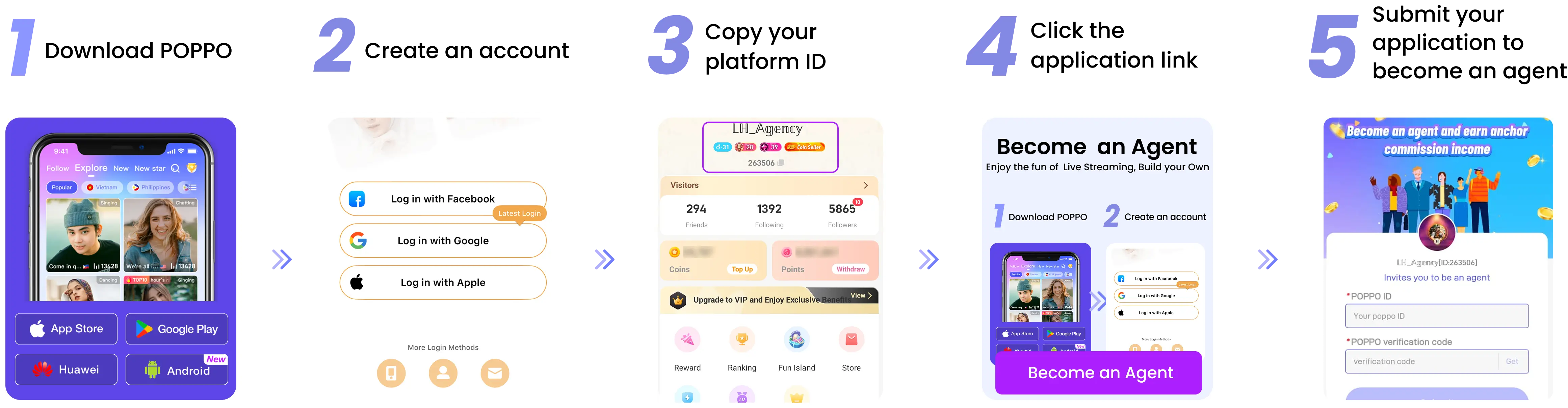 Poppo Agency registration successful screenshot